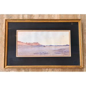 Desert Landscape Watercolor By Louis Neville 