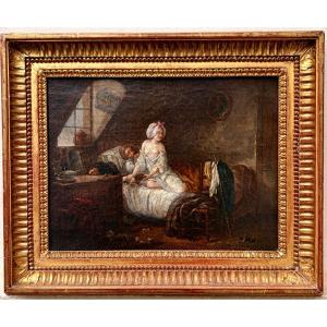 18th-century Painting, "naughty Scene In The Attic"