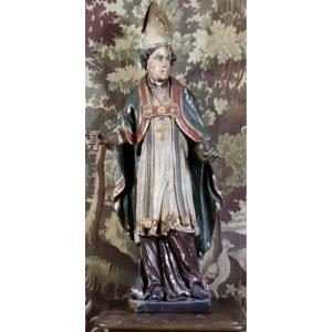 18th-century Polychrome Sculpture Of Saint Eloi