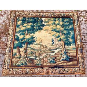 18th-century Aubusson Tapestry Featuring A Verdant Scene At The Mill