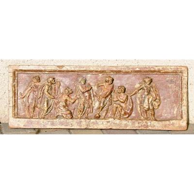 Wood Panel Carved Polychrome XVII