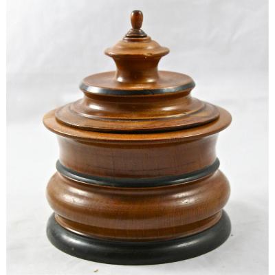 Tobacco Pot XIXth In Beech Turned