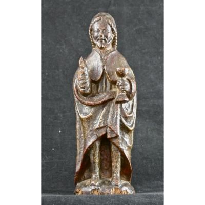 Statue XVIIème De Saint En Bois Polychrome