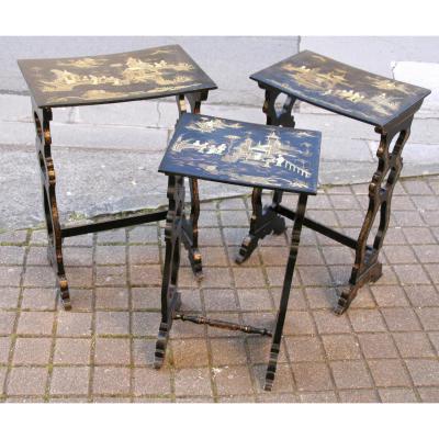 Ensemble De Trois Tables Gigogne XIXème