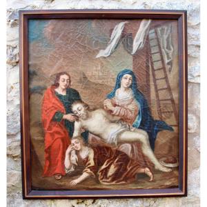 Peinture XVIIème Descente De Croix