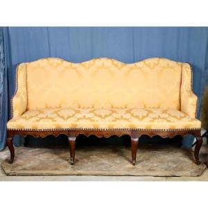Louis XV Sofa With Wings In Walnut, 18th Century