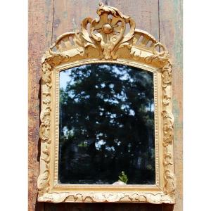 Miroir En Bois Doré d'époque Régence 