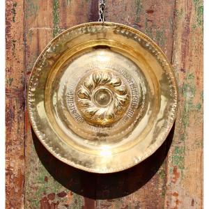 Large XVIIth Century Brass Quest Dish