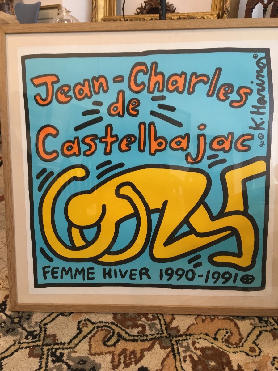 Keith Haring Affiche Sérigraphiée Pour Castelbajac  