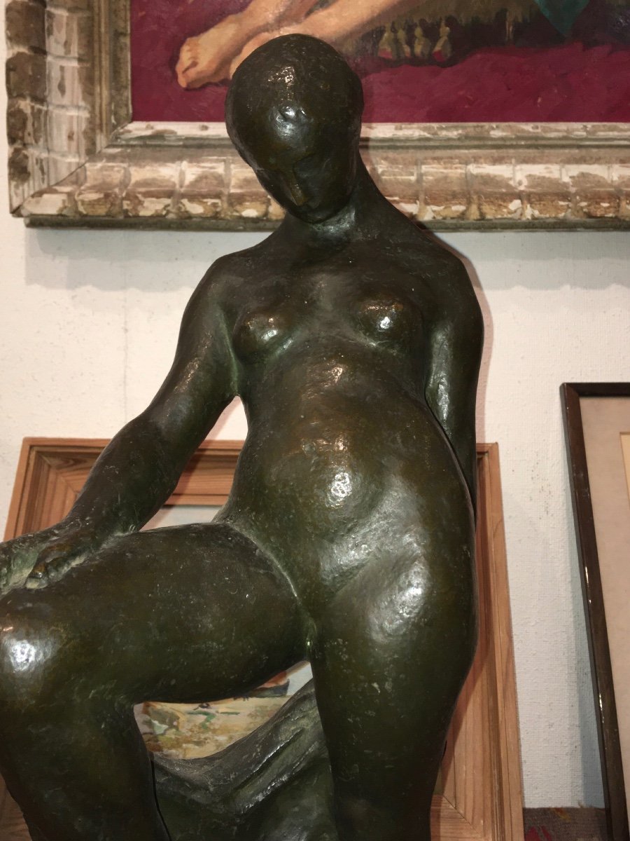 Baigneuse nue en Bronze Par Cladel -photo-3