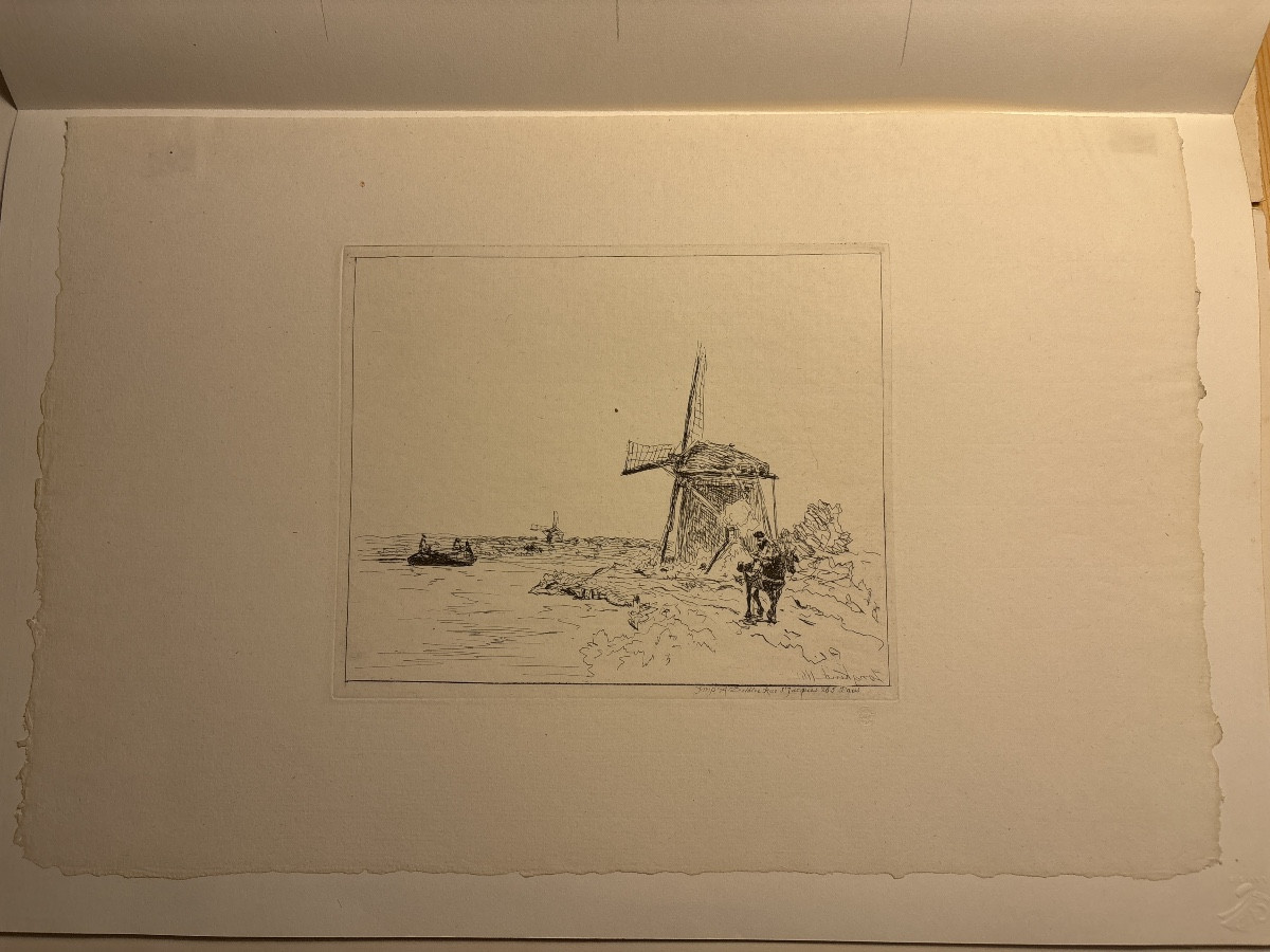 Johan Barthold Jongkind (1819-1891) Cahier de Six eaux -fortes vues de Hollande -photo-2