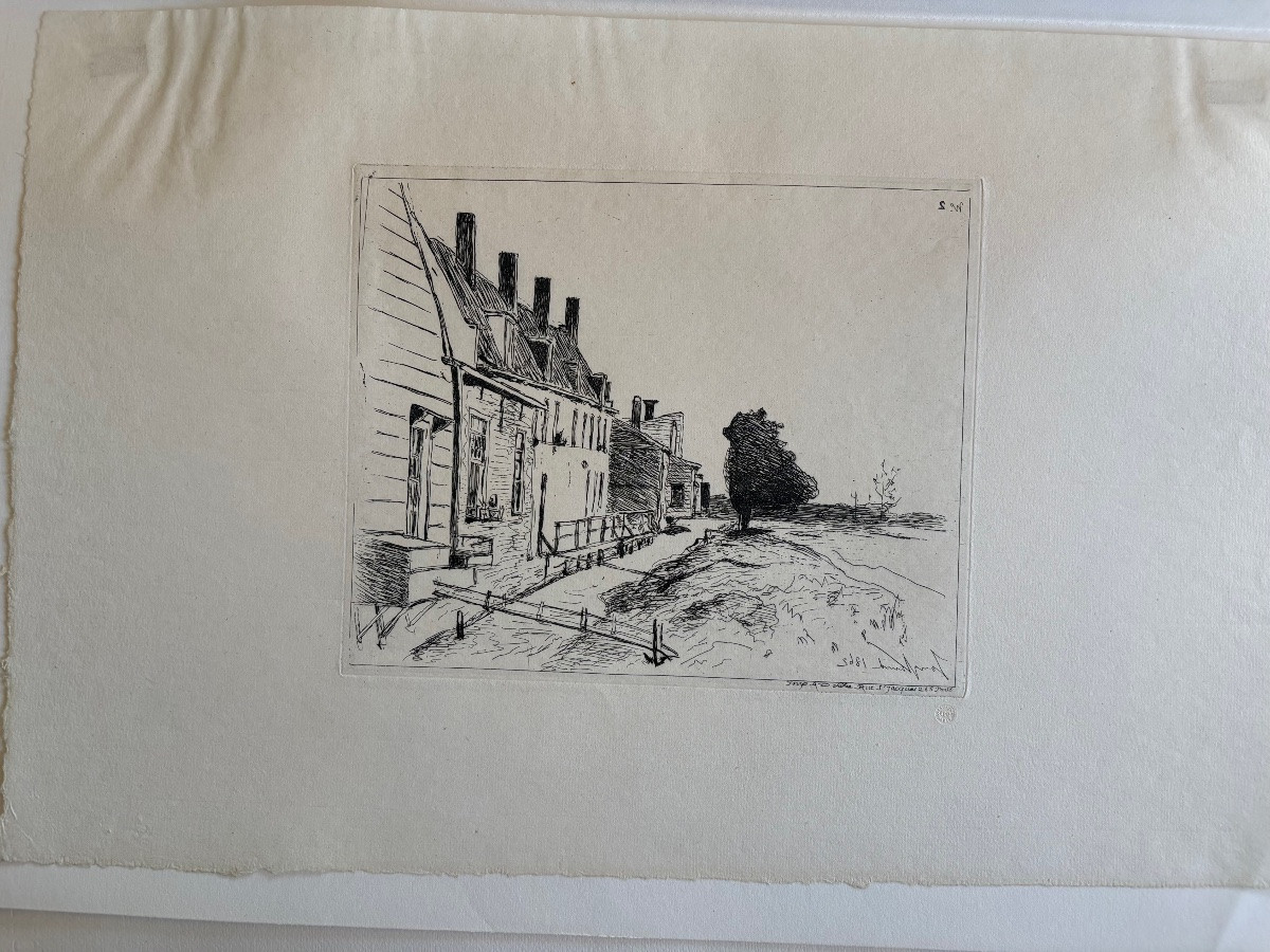 Johan Barthold Jongkind (1819-1891) Cahier de Six eaux -fortes vues de Hollande -photo-4