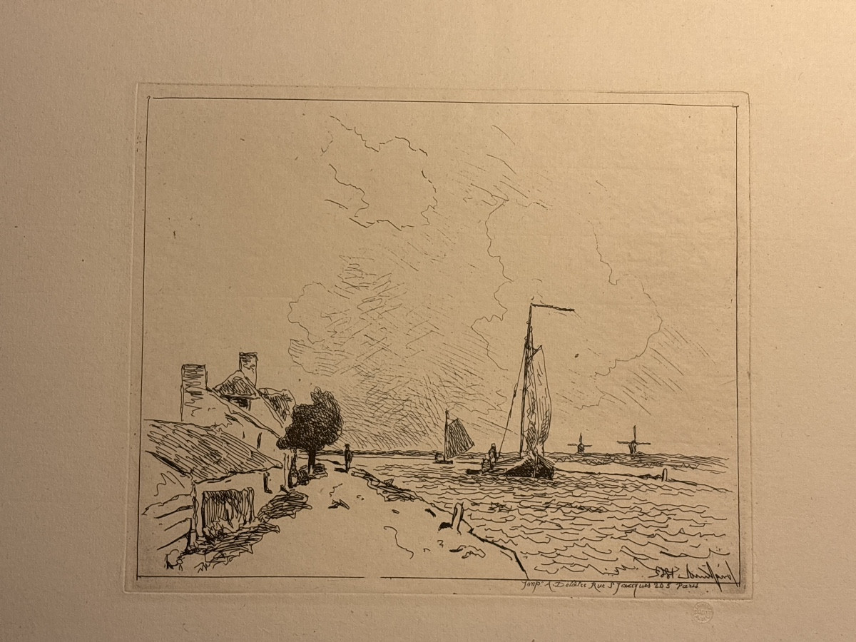 Johan Barthold Jongkind (1819-1891) Cahier de Six eaux -fortes vues de Hollande -photo-8