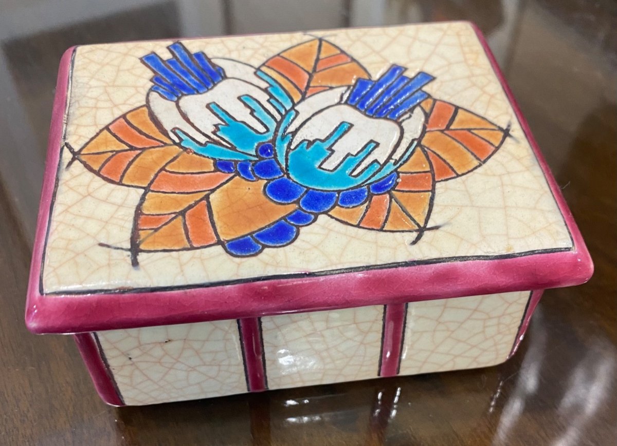 Longwy Enamel Ceramic Jewelry Box