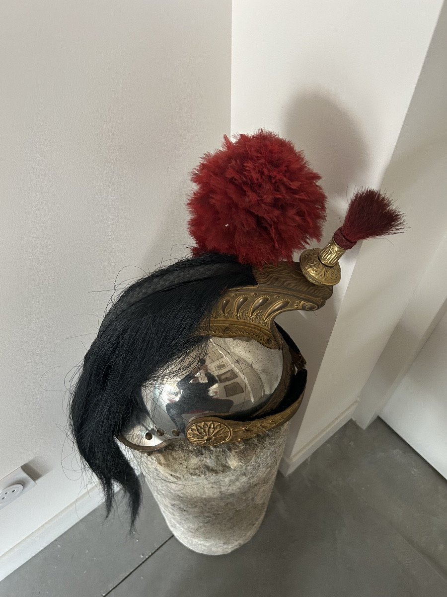 Ensemble casque et curasse d’officier de cuirassier troisième république -photo-5