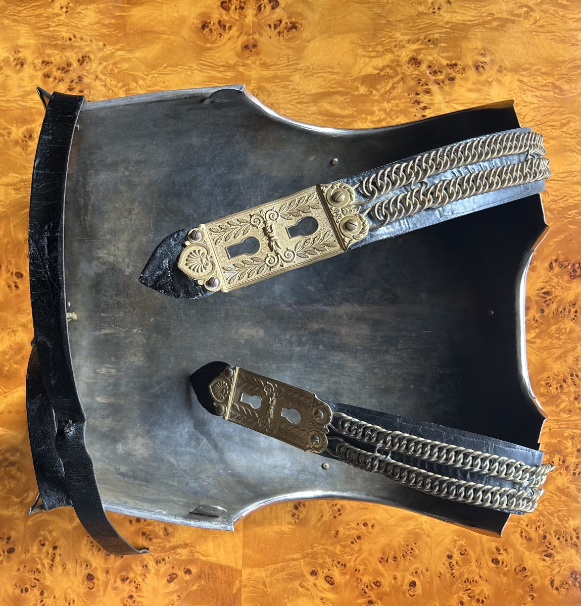 Ensemble casque et curasse d’officier de cuirassier troisième république -photo-6