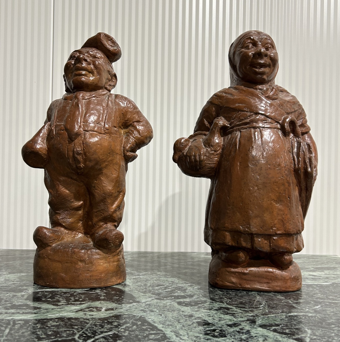 Catalan Couple / Glazed Terracotta