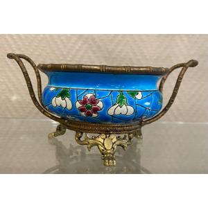 Small Longwy Enamel Planter