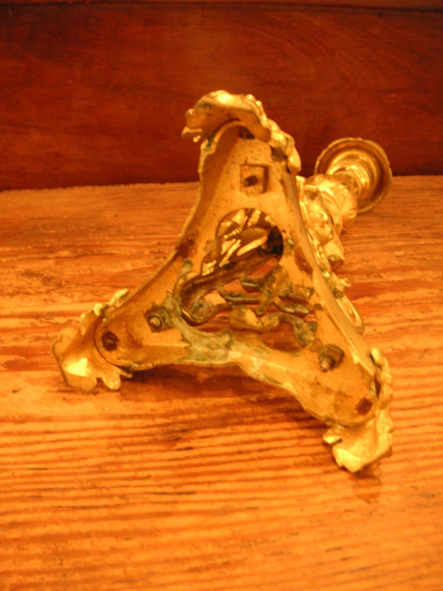 Chandelier bronze doré époque Restauration /  h:35 cm-photo-5