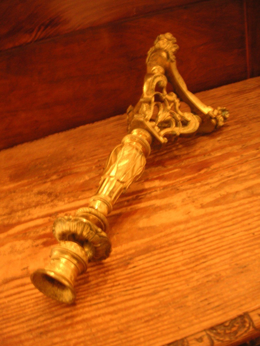 Chandelier bronze doré époque Restauration /  h:35 cm-photo-6