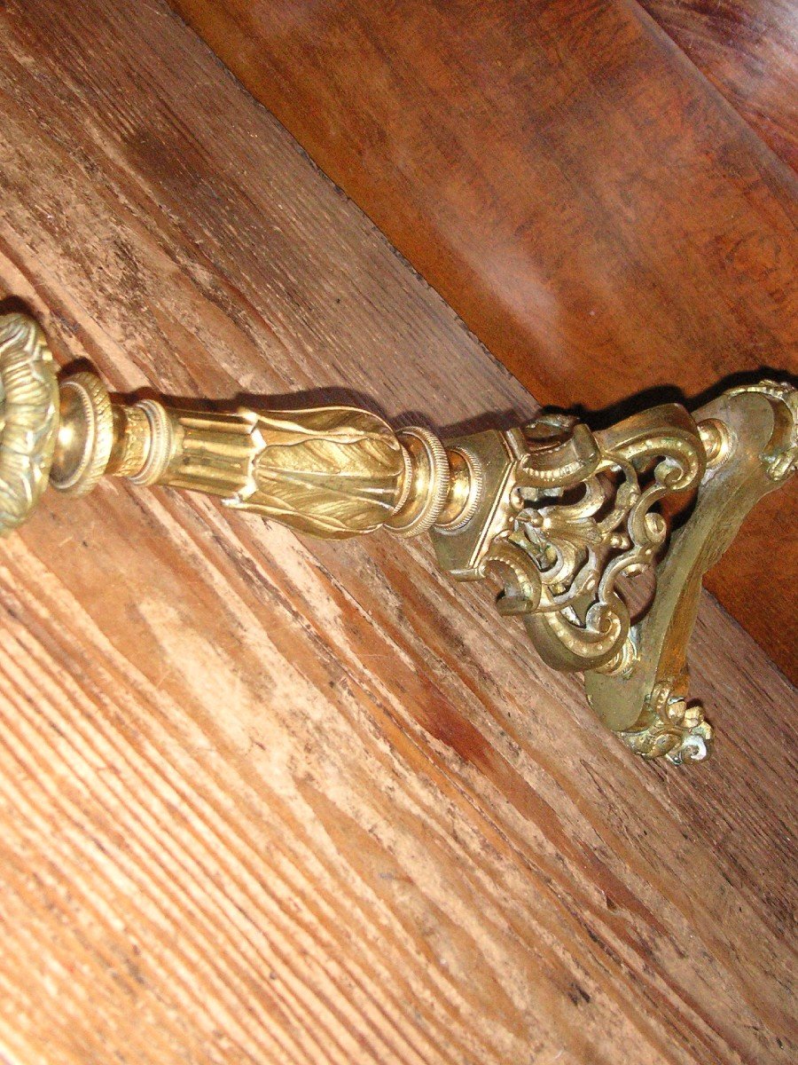 Chandelier bronze doré époque Restauration /  h:35 cm-photo-8