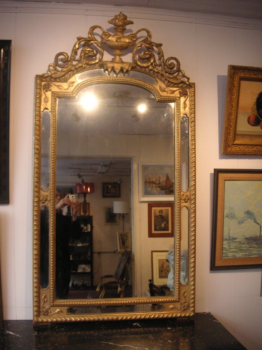 Miroir doré à parcloses  époque Napoléon 3 