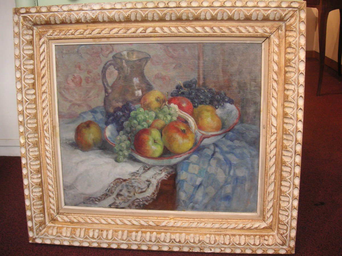 Humbert-vignot Léonie (1878-1960) / Still Life With Fruits / Art Deco Period-photo-2