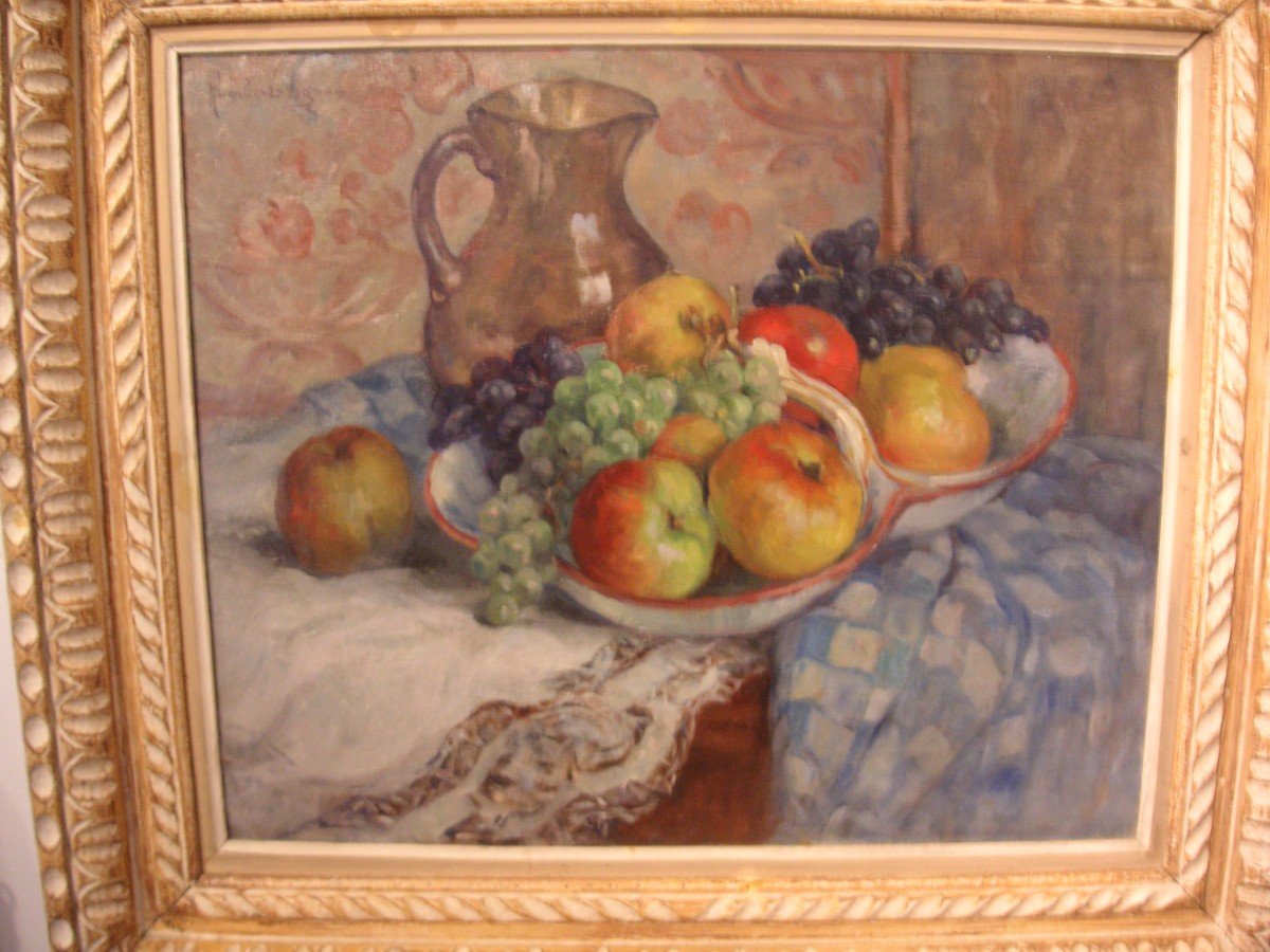Humbert-vignot Léonie (1878-1960) / Still Life With Fruits / Art Deco Period-photo-3