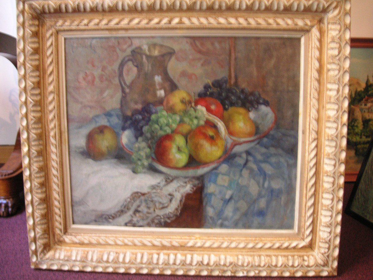 Humbert-vignot Léonie (1878-1960) / Still Life With Fruits / Art Deco Period