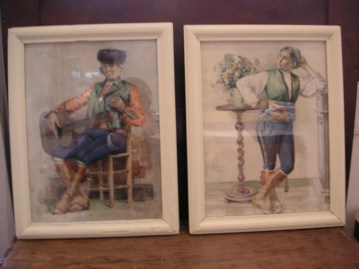 Proantic Aquarelles (2) Fin 19 ème Signées Gaston Célarié