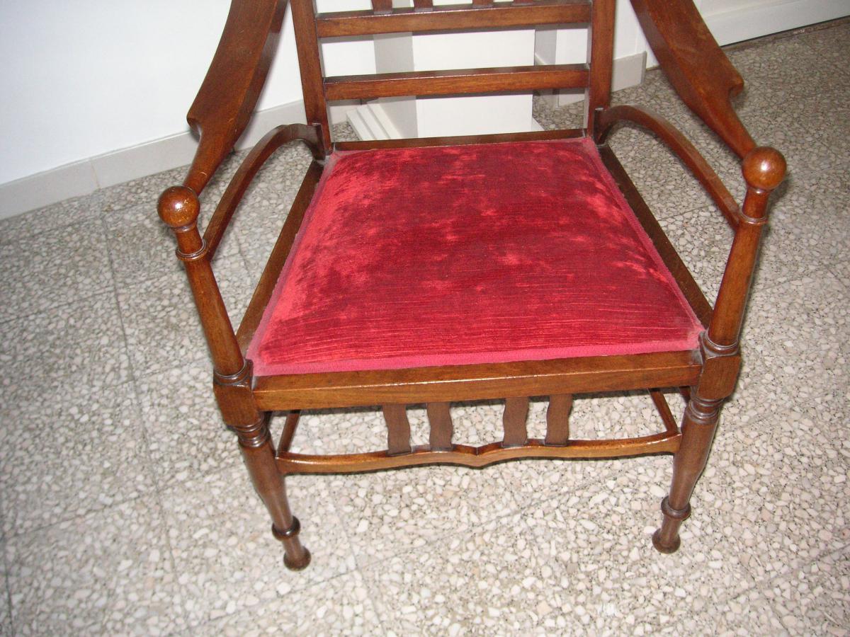 Armchair Art Nouveau / Mahogany Masssif-photo-2