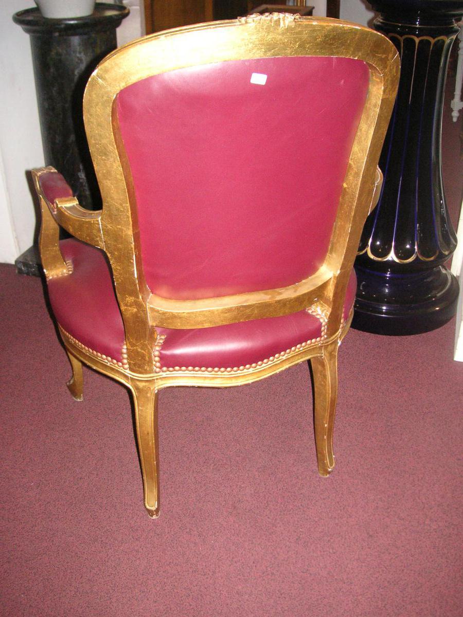 Fauteuil bois doré de 1930 /style Louis 15 -photo-3