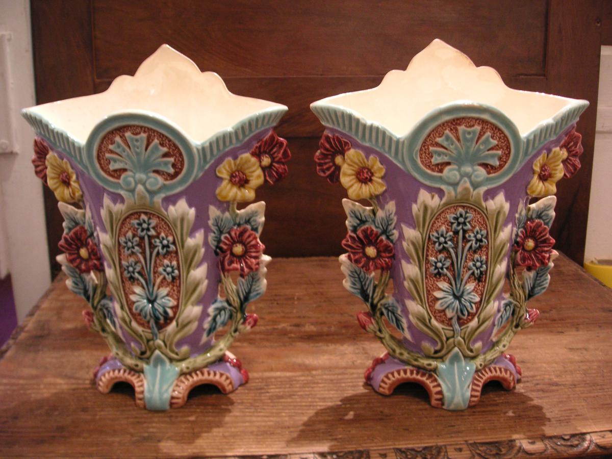 Barbotines (2) / Paire de vases-photo-4