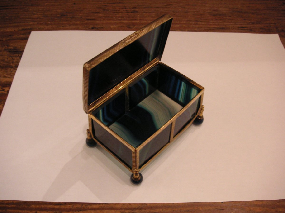 Blue Agate And Pomponne Box