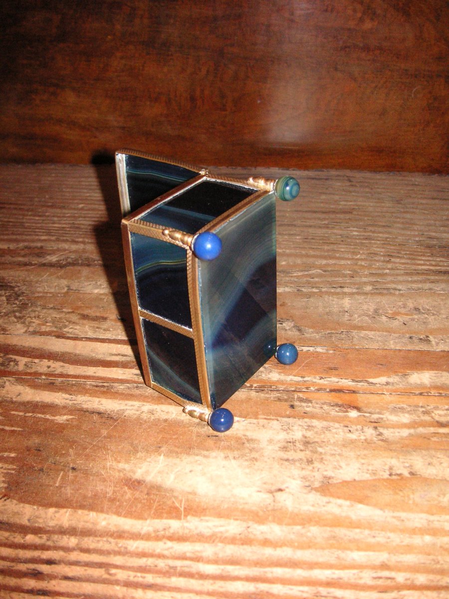 Blue Agate And Pomponne Box-photo-1