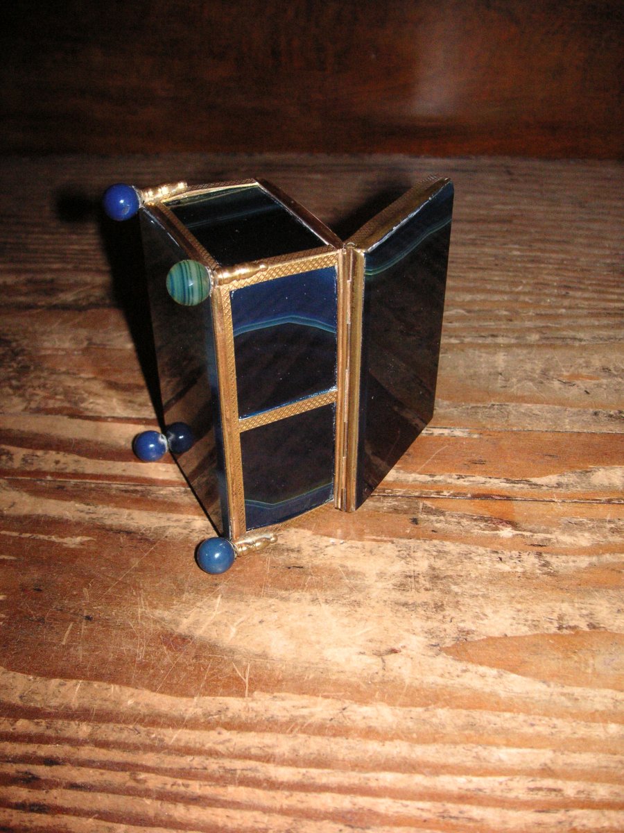 Blue Agate And Pomponne Box-photo-2