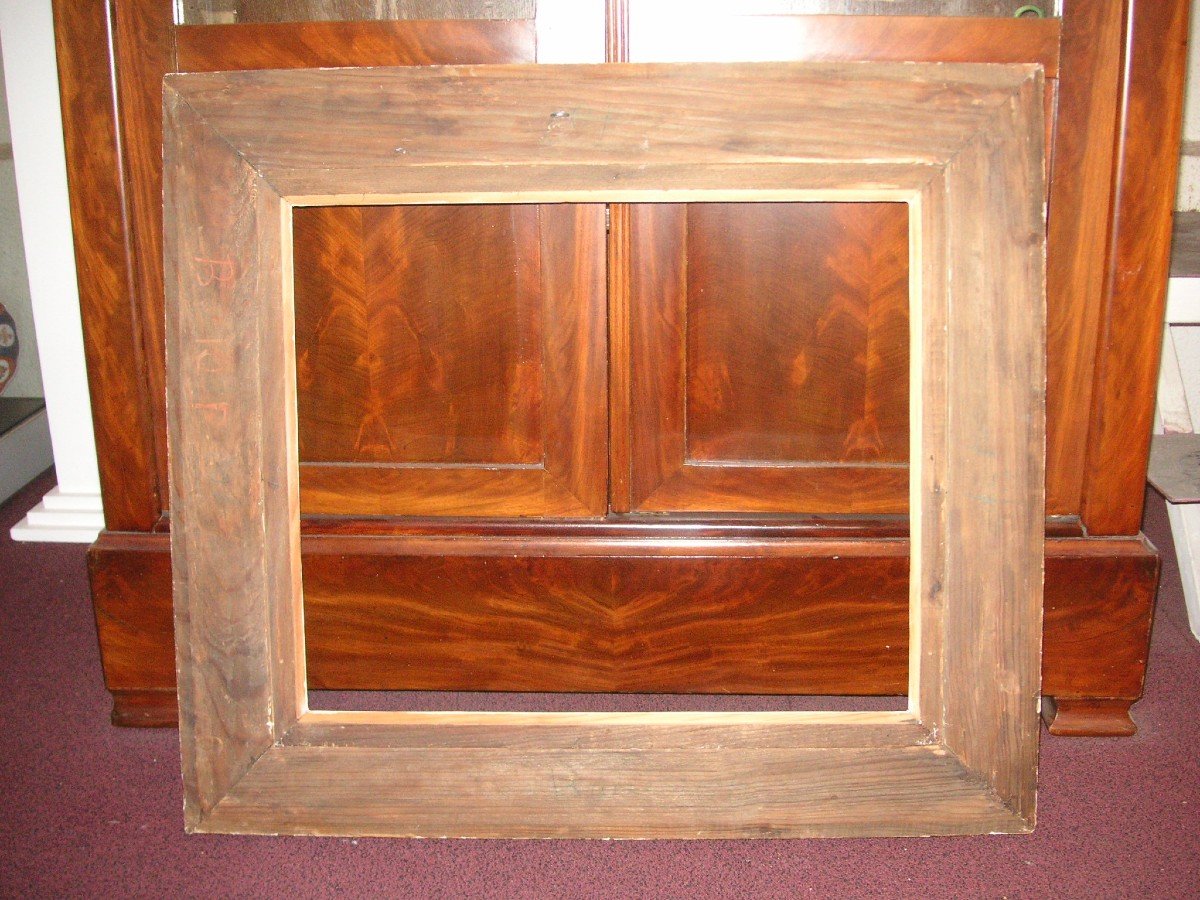 Empty Frame In Carved Weathered Wood / 1950s-photo-2