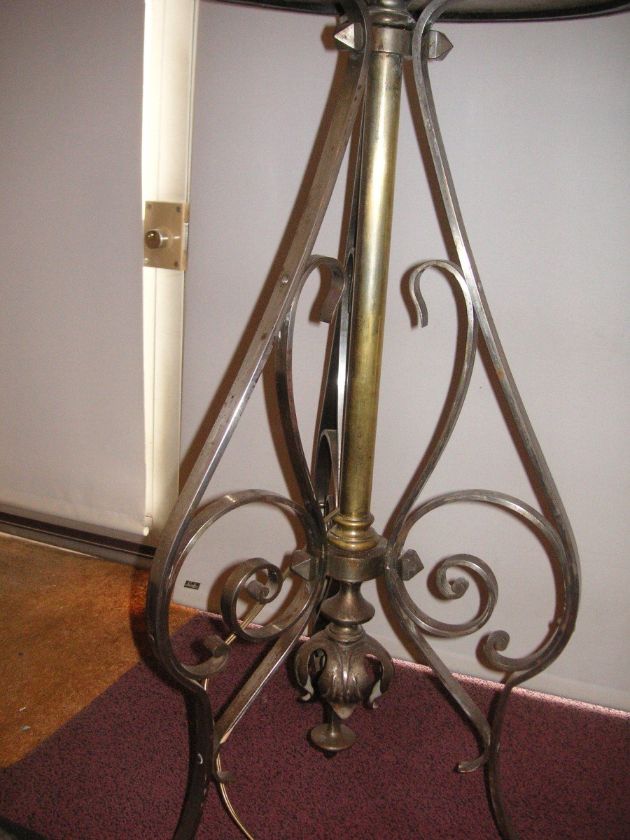 Proantic: 19th Century Floor Lamp / Wrought Iron-brass