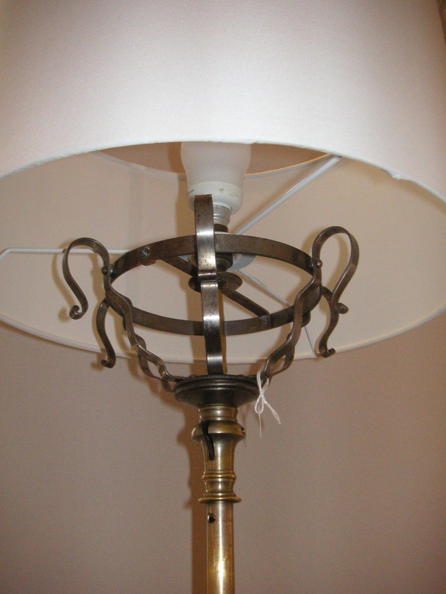 19th Century Floor Lamp / Wrought Iron-brass-photo-1