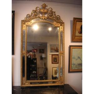 Gilded Mirror With Glazing Beads, Napoleon 3 Period