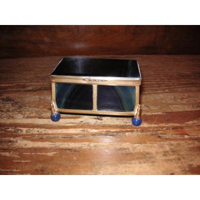 Blue Agate And Pomponne Box