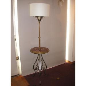 19th Century Floor Lamp / Wrought Iron-brass