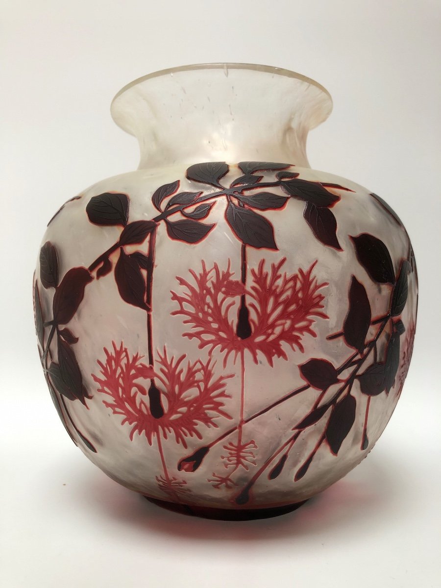 Cristallerie De Pantin Vase Art Nouveau Décor Floral -photo-2