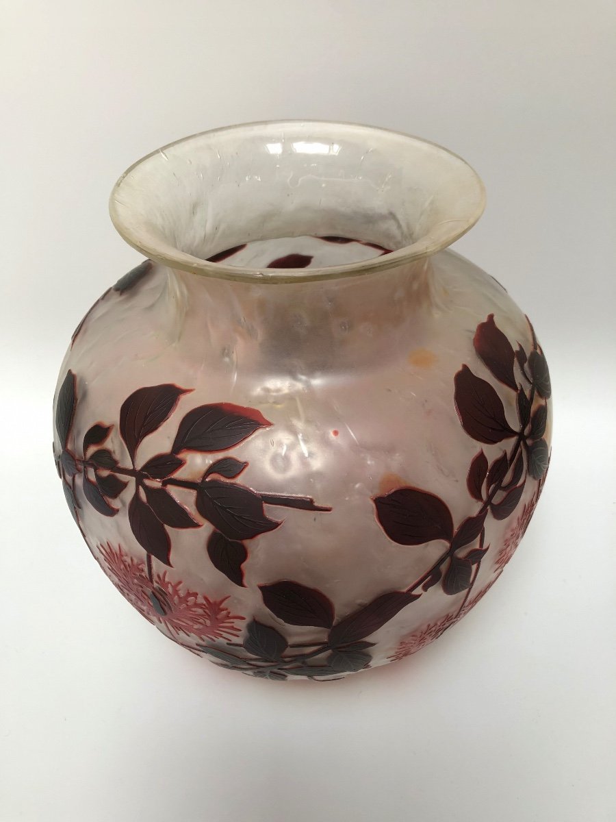 Cristallerie De Pantin Vase Art Nouveau Décor Floral -photo-2
