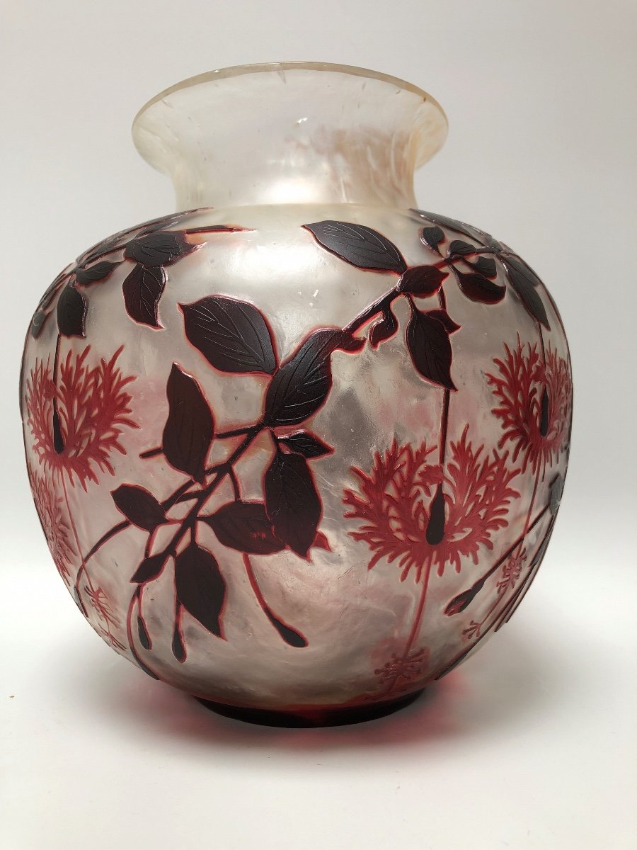 Cristallerie De Pantin Vase Art Nouveau Décor Floral -photo-5