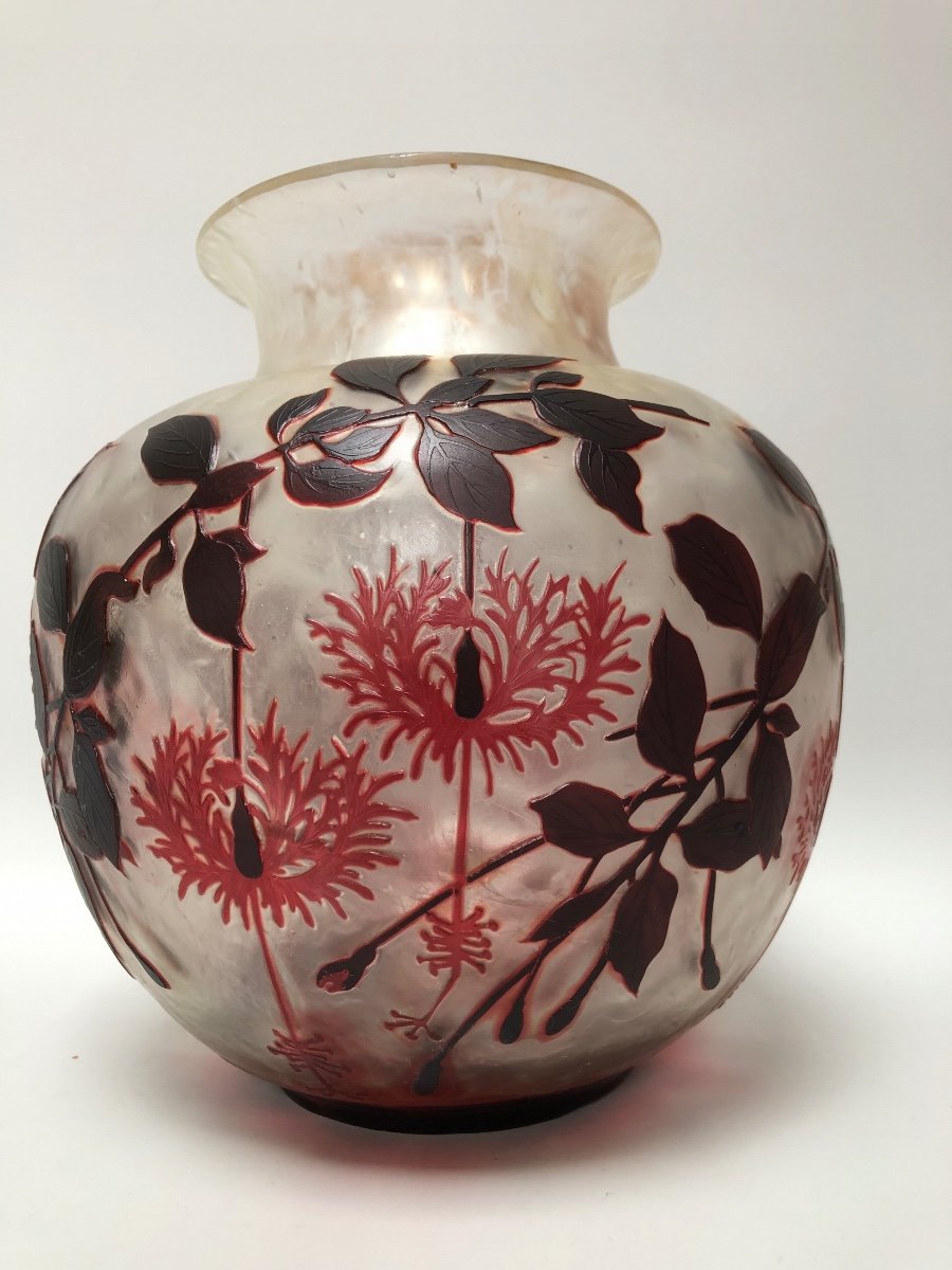Cristallerie De Pantin Vase Art Nouveau Décor Floral -photo-7