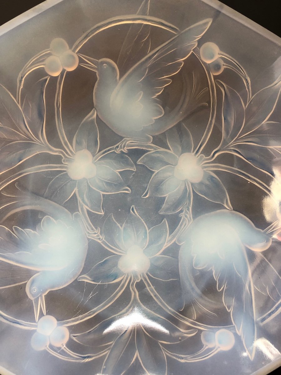 Verlux Opalescent Bowl Birds Of Paradise Decor-photo-2