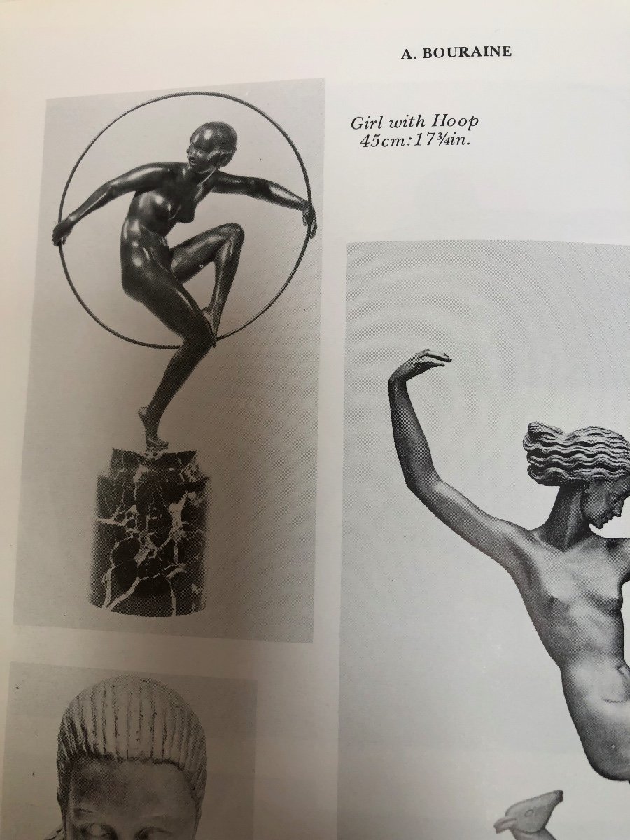 Marcel André Bouraine Bronze Art Déco Danseuse Au Cerceau -photo-1