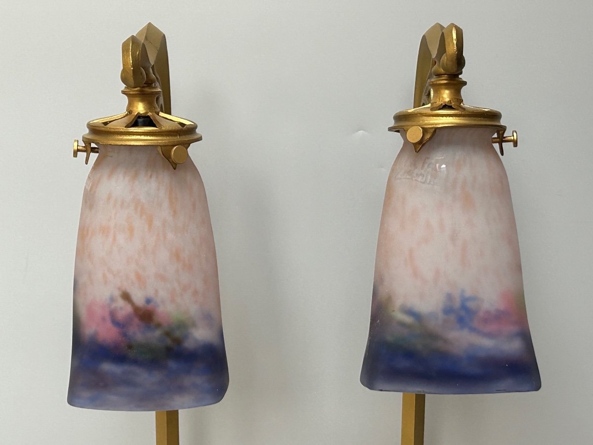 Paire De Lampe Art Nouveau Muller Frères-photo-1