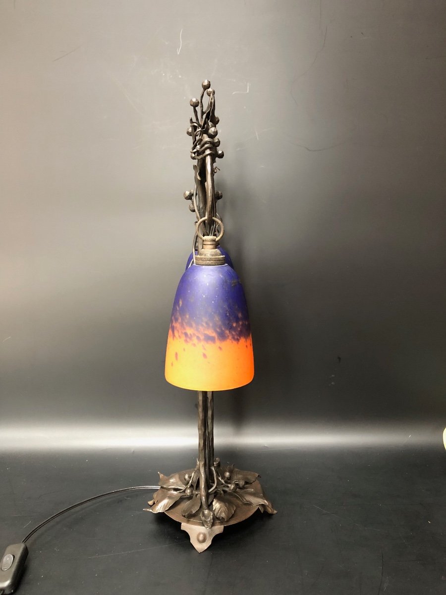 Schneider And Olié Double Art Nouveau Lamp-photo-4